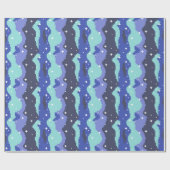 Pixel Kosmische Wellen mit Sternen Muster Geschenkpapier (Flach)