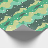 Pixel Kosmische Wellen mit Sternen Muster Geschenkpapier (Ecke)