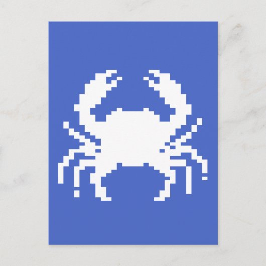 Pixel-Krebs-Design Feiertagspostkarte (Vorderseite)