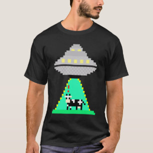 Pixel Kuhentführung durch UFOs AAV-Außerirdischen T-Shirt