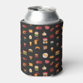 Pixel Kunst Essen, nahtlose Textur. Dosenkühler (Kanne Vorderseite)