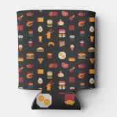 Pixel Kunst Essen, nahtlose Textur. Dosenkühler (Rückseite)