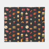 Pixel Kunst Essen, nahtlose Textur. Fleecedecke (Vorderseite (Horizontal))
