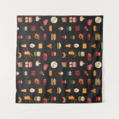 Pixel Kunst Essen, nahtlose Textur. Wandteppich (Vorderseite (Horizontal))