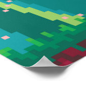 Pixel Kunst nahtlose Landschaft mit tropischen Ber Poster (Ecke)