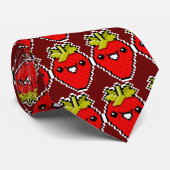 Pixel-Kunst-niedliche ErdbeerKrawatte Krawatte (Gerollt)