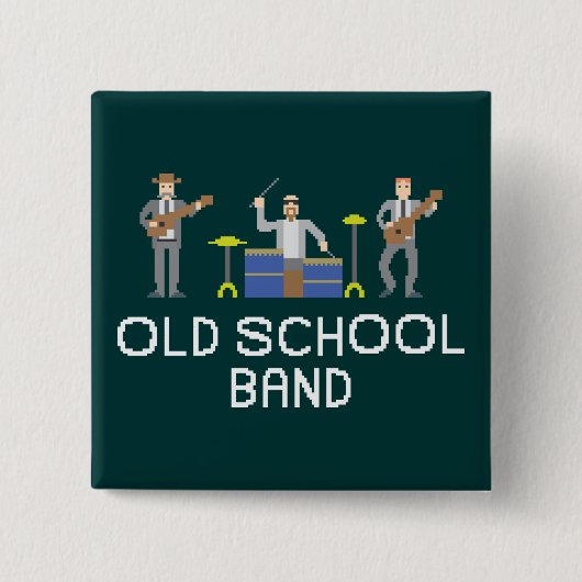 Pixel-Kunst - Power-Trio - weiße Buchstaben - Button (Vorderseite)