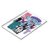 Pixel-Kunst und blaues Monster Notizblock (Linke Seite)