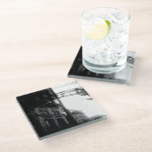 Pixel kurzer Untersetzer aus Nordglas (Schrägansicht)