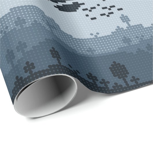 Pixel Landscape Pattern Geschenkpapier (Rolleneckpunkt)