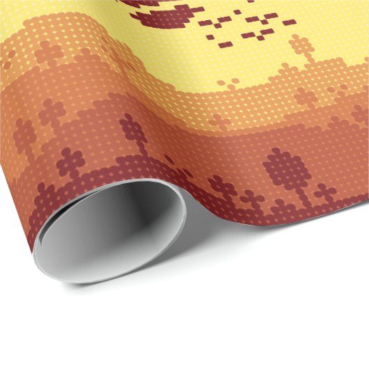 Pixel Landscape Pattern Geschenkpapier (Rolleneckpunkt)