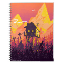 Pixel-Landschaft mit Bergen
