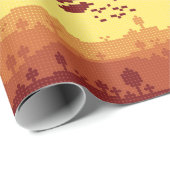 Pixel-Landschaftsmuster Geschenkpapier (Rolleneckpunkt)