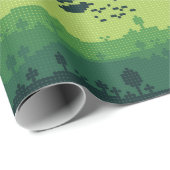 Pixel-Landschaftsmuster Geschenkpapier (Rolleneckpunkt)