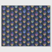 Pixel Lantern Night Pattern Geschenkpapier (Flach)