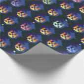 Pixel-Laternen-Nachtmuster Geschenkpapier (Ecke)