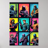 Pixel Legends Pop Art Poster – Comic-Raster (Vorne)