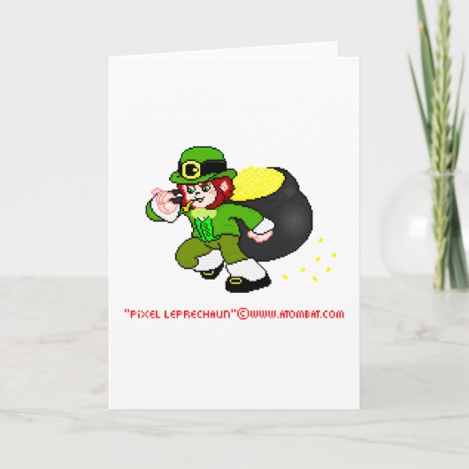 Pixel Leprechaun Card 1 Karte (Vorderseite)