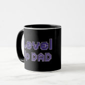 Pixel Level Up Dad Gamer Zweifarbiges Tasse (Vorderseite Links)