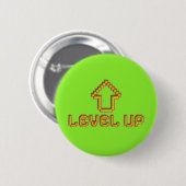 Pixel Level Up Gamer Pin - Lime Green Button (Vorne & Hinten)
