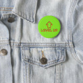 Pixel Level Up Gamer Pin - Limettengrün Button (Beispiel)