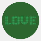 Pixel 'Liebe' Hochzeit Runder Aufkleber (Vorderseite)