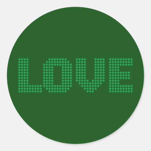 Pixel 'Liebe' Hochzeit Runder Aufkleber (Vorderseite)