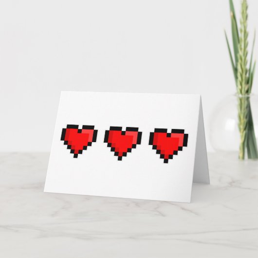 Pixel-Liebe hört Personalisiert Karte (Vorderseite)