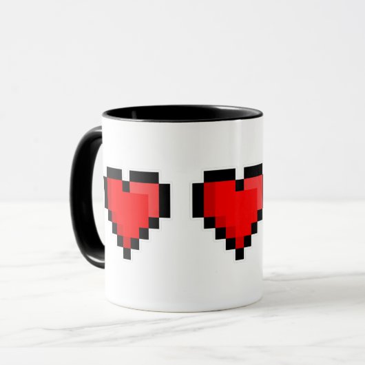 Pixel-Liebe Tasse (Vorderseite Links)