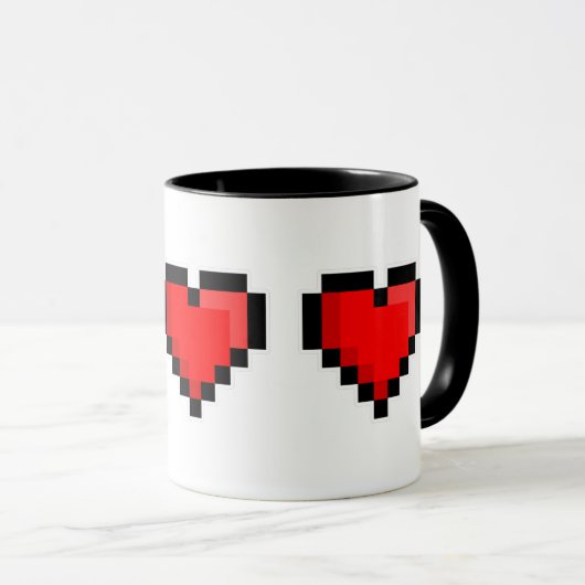 Pixel-Liebe Tasse (VorderseiteRechts)