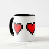 Pixel-Liebesherz Tasse (Vorderseite Links)