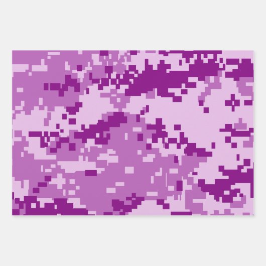 Pixel Lila Camouflage Geschenkpapier Set (Vorderseite 3)
