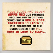 Pixel Lincoln Gettysburger Address Poster (Vorne)