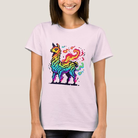 Pixel Llama Inferno T-Shirt (Vorderseite)
