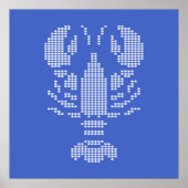 Pixel Lobster Emblem Mosaic Poster (Vorne)