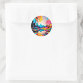 Pixel Manie Runder Aufkleber (Tasche)