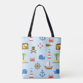 Pixel-Meeres-Kunstmuster Tasche (Rückseite)