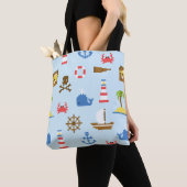 Pixel-Meeres-Kunstmuster Tasche (Von Nahem)