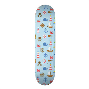 Pixel-Meereskunstmuster Skateboard