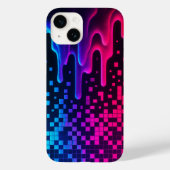 Pixel Melt Glitch ästhetische iPhone Case (Rückseite)