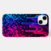Pixel Melt Glitch ästhetische iPhone Case (Rückseite (Horizontal))