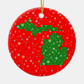 Pixel-Michigan- und Pastelschneeflocken Keramikornament (Vorne)