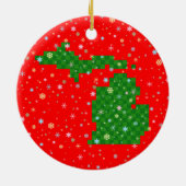 Pixel-Michigan- und Pastelschneeflocken Keramikornament (Hinten)