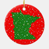 Pixel Minnesota und Pastellschneeflocken Keramikornament (Hinten)