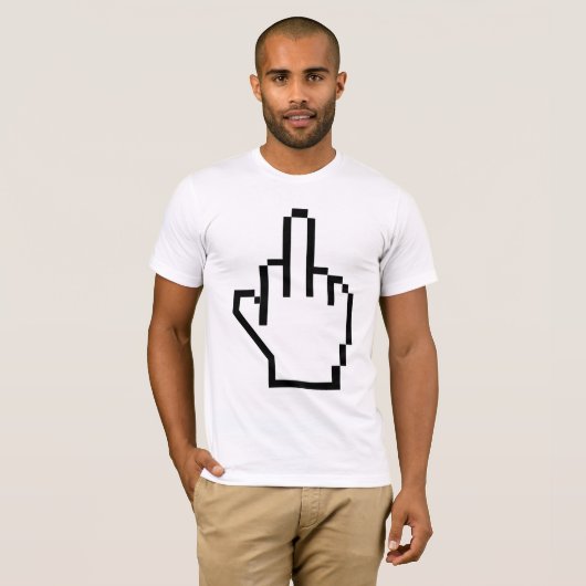 Pixel-Mittelfinger T-Shirt (Vorne ganz)