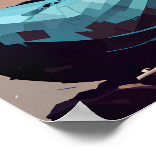 Pixel Modern Art farbenfroher Buddha Poster (Ecke)