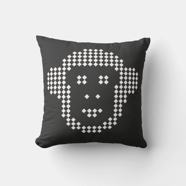 Pixel Monkey Diamant-Emblem Kissen (Vorderseite)