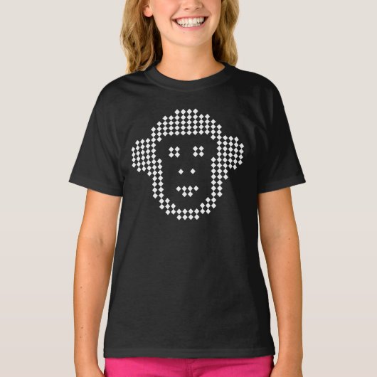 Pixel Monkey Diamant-Emblem T-Shirt (Vorderseite)