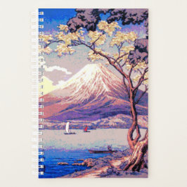 Pixel Mt. Fuji aus dem See Yamanaka in Dusk Poster Planer