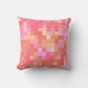 Pixel Multicolor rot/rosa/gelb/orange/lavenierend Kissen